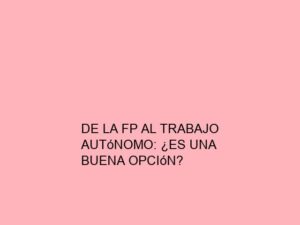 De la FP al Trabajo Autónomo: ¿Es una Buena Opción?