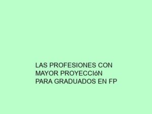 Las Profesiones con Mayor Proyección para Graduados en FP
